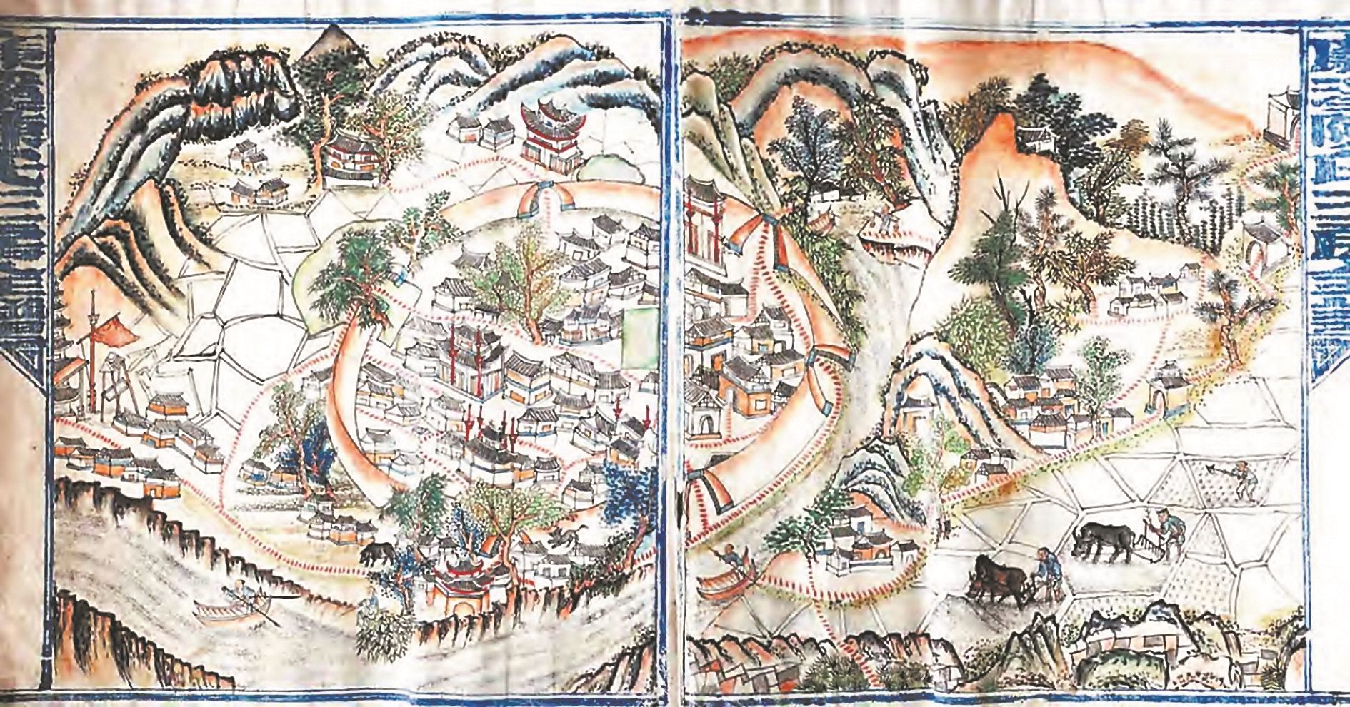 文化中国行 | 清代族谱中的《廉村全景图》