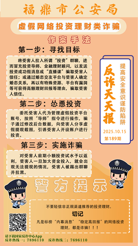 反诈天天报|虚假网络投资理财类诈骗