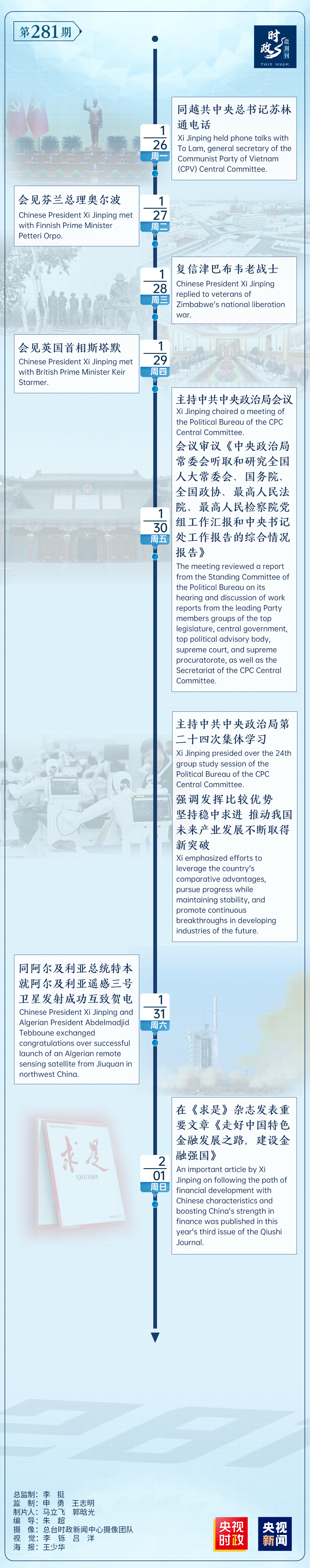 时政微周刊丨总书记的一周（1月26日—2月1日）