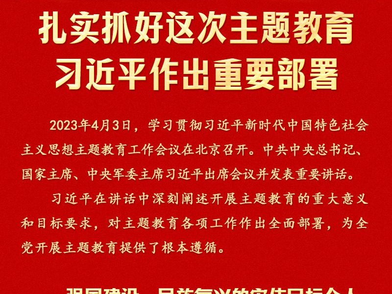 时习之  扎实抓好这次主题教育 习近平作出重要部署