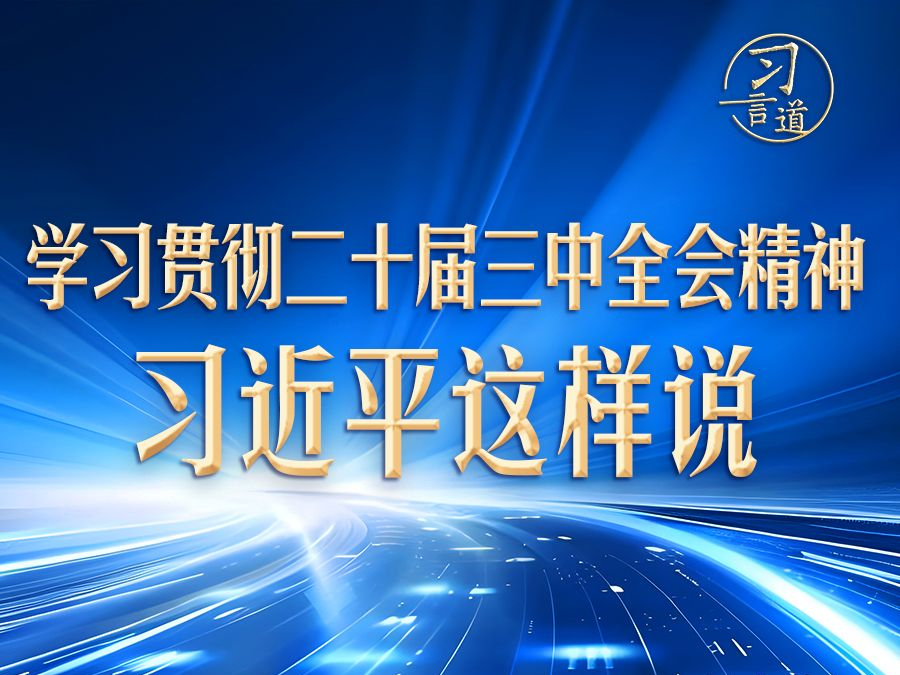 习言道｜学习贯彻二十届三中全会精神，习近平这样说