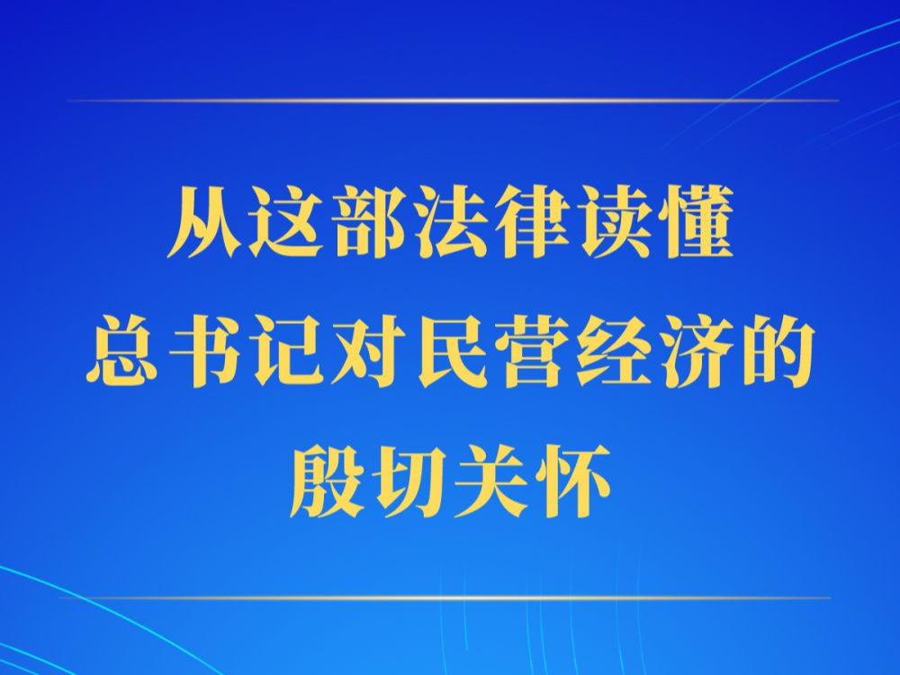 第一观察｜从这部法律读懂总书记对民营经济的殷切关怀